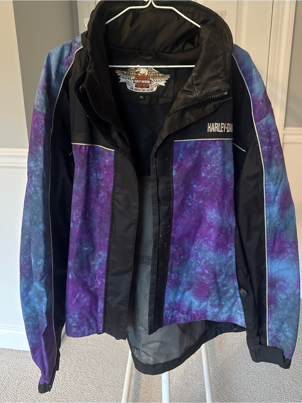 Harley-Davidson Women’s Black, Purple & Blue Tie-Dye Rain GearPerformance Jacke